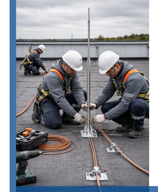 Монтаж молниезащиты на кровле в Кандалакше под ключ с гарантией