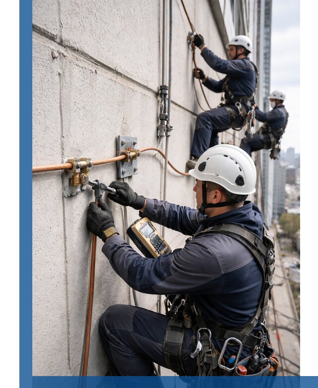 Монтаж системы заземления здания и молниезащиты в Кандалакше