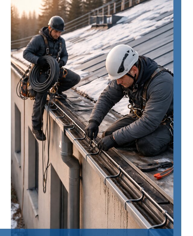 Монтаж греющего кабеля на кровле в Кандалакше от 455 р. | ВЫСОТНИК-Кнд
