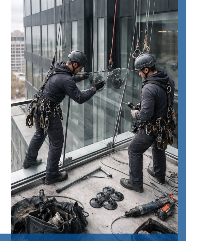 Монтаж стеклянных ограждений в Кандалакше от 2526 р. | ВЫСОТНИК-Кнд