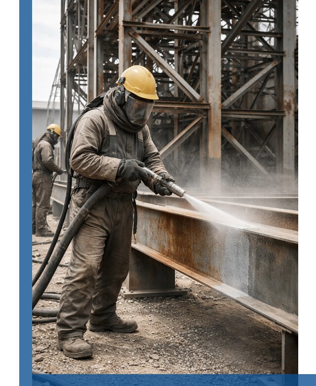 Пескоструйная очистка металлоконструкций в Кандалакше промышленная