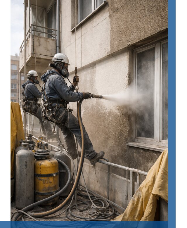 Пескоструйная очистка фасада в Кандалакше от 657 р. | ВЫСОТНИК-Кнд