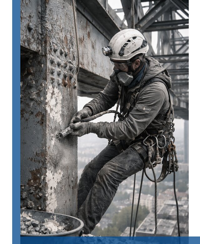 Удаление старой краски с металлических конструкций в Кандалакше