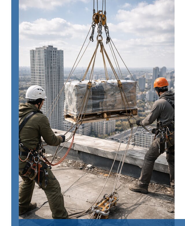Подъем и монтаж крупногабаритных грузов на крышу в Кандалакше