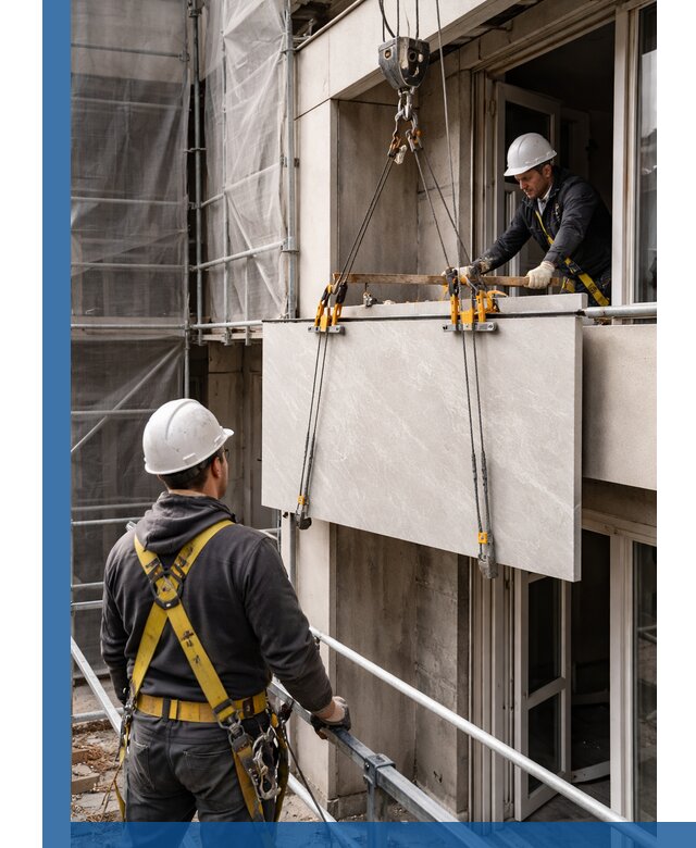 Подъем керамогранита на этаж в Кандалакше грузчиками и техникой