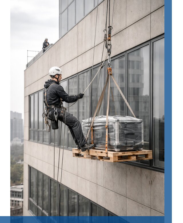 Спуск груза по фасаду в Кандалакше от 3536 р. | ВЫСОТНИК-Кнд