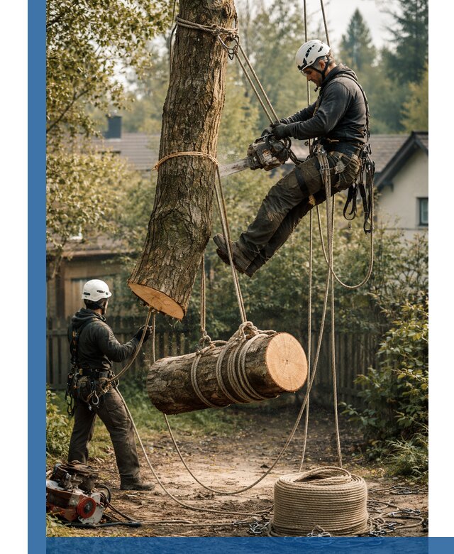 Валка деревьев частями в Кандалакше, безопасно и аккуратно