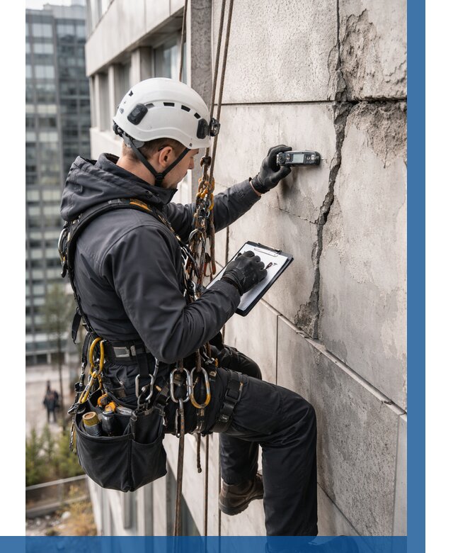 Обследование фасада альпинистами в Кандалакше от 121 р. | ВЫСОТНИК-Кнд