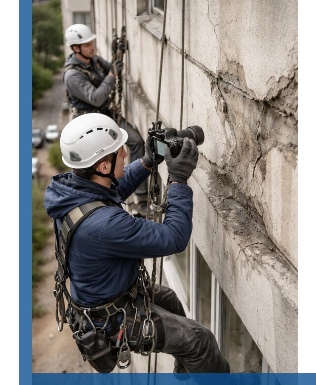Фотофиксация дефектов фасада с высотной съемкой в Кандалакше