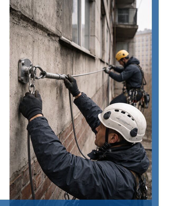 Монтаж анкерных линий в Кандалакше от 3031 р. | ВЫСОТНИК-Кнд